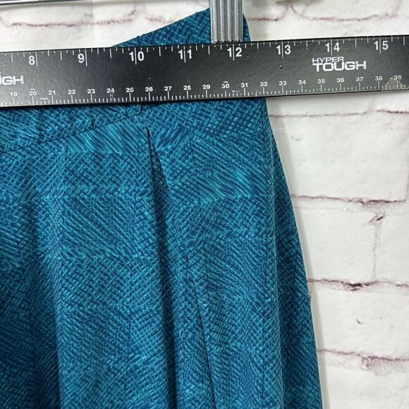 LuLaRoe Skirt Womens Small Pleated Midi Striped Pull On A Line Pocket Blue Teal - Picture 4 of 9
